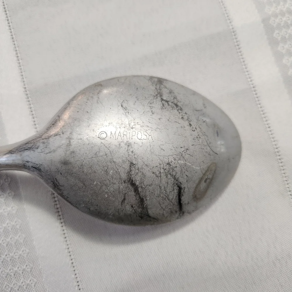 3/$25 Mariposa serving spoon butterfly top 12 inches pewter color